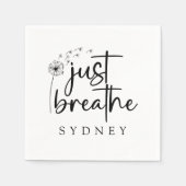 Gewoon ademen paardenbloem aangepaste naam servet (Voorkant)