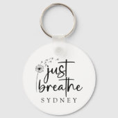 Gewoon ademen paardenbloem aangepaste naam sleutelhanger (Achterkant)