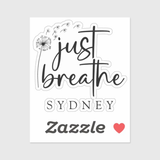 Gewoon ademen paardenbloem aangepaste naam sticker (Vel)