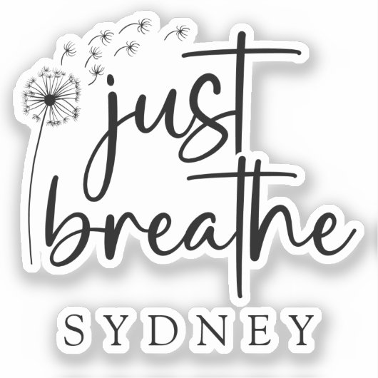 Gewoon ademen paardenbloem aangepaste naam sticker (Voorkant)