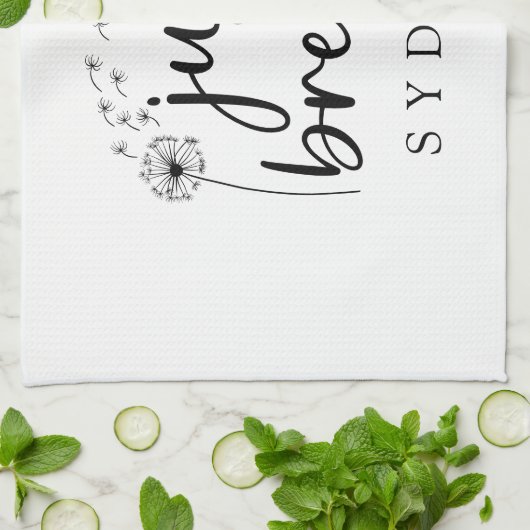 Gewoon ademen paardenbloem aangepaste naam theedoek (Gevouwen)