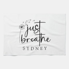 Gewoon ademen paardenbloem aangepaste naam theedoek