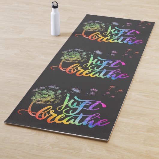 Gewoon ademen paardenbloem blazen in de wind yogamat (In situ)