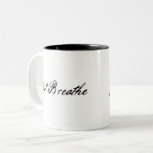 gewoon ademen tweekleurige koffiemok (Voorkant links)
