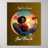 Gewoon Ademhalen Afro-Amerikaanse vrouw Poster (Voorkant)