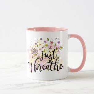 Gewoon Ademhalen Bloemen Zelfzorg Inspiratie Yoga  Mok