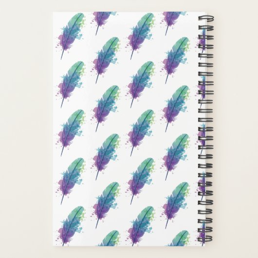 Gewoon Ademhalen Boho Waterverf Monogram Planner (Achterkant)