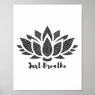 Gewoon Ademhalen, Lotus Bloem, Yoga Poster