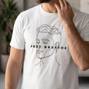 Gewoon Ademhalen Minimalistische Witte T-Shirt   L