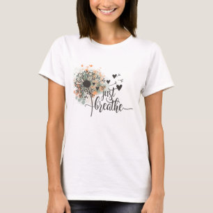 Gewoon Ademhalen Paardenbloem met Harten Yoga T-shirt