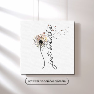 Gewoon Ademhalen Paardenbloem Vlinder Inspiratie Y Canvas Afdruk