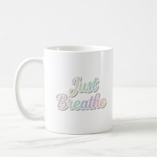 Gewoon Ademhalen Pastel Motiverende Typografie Ont Koffiemok