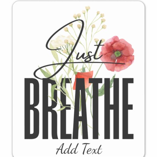 Gewoon ademinspiratie Floral Yoga Sticker (Voorkant)