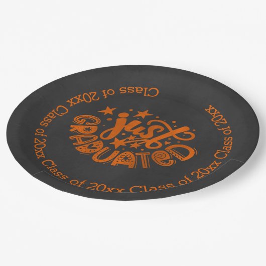 Gewoon afgestudeerd - Oranje Papieren Bordje (Gekanteld)