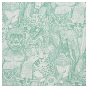 gewoon Afrikaanse jungle dieren pepermunt groene q Stof