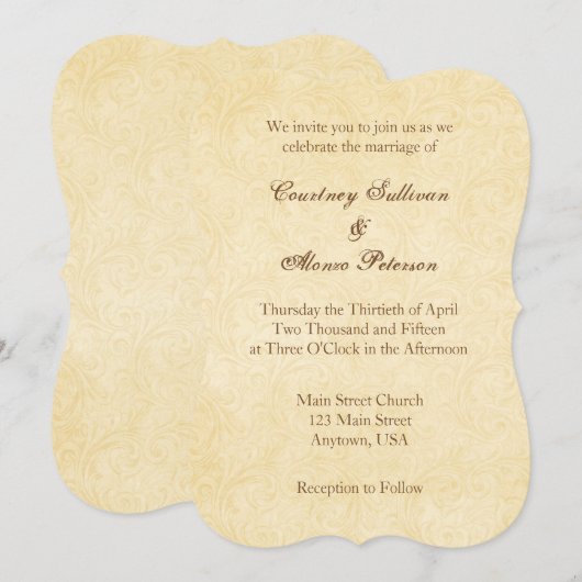 Gewoon  Antiek huwelijk Kaart (Voorkant / Achterkant)