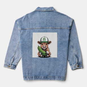 Gewoon Augurk Ermee Koe PNG, Grappige Augurk Denim Jacket