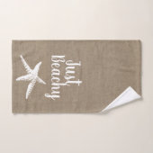 Gewoon Beachy Nautical White Starfish & Faux Burla Bad Handdoek (Handdoek)