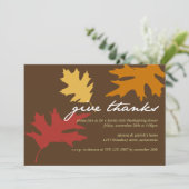 Gewoon bedankt laten vallen bij Thanksgiving eten Kaart (Staand voorkant)