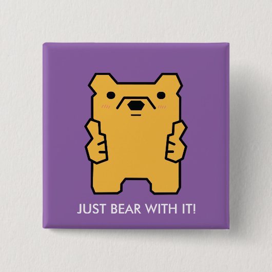 Gewoon Beer met het duikt op Beer stipt Buttonnen Vierkante Button 5,1 Cm (Voorkant)