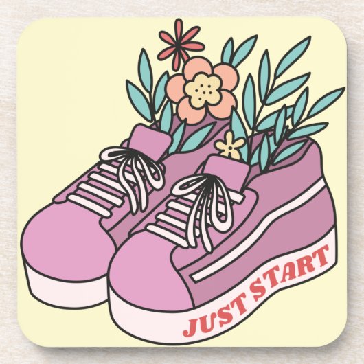 Gewoon beginnen bier onderzetter (Voorkant)