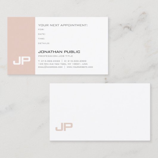 Gewoon benoemingsherinnering Modern Elegant Trendy Afsprakenkaartje (Voorkant / Achterkant)