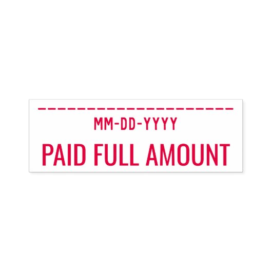 Gewoon "BETAALBEDRAG" Rubberstempel Zelfinktende Stempel (Design)