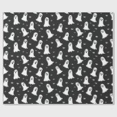 Gewoon betoverde geesten zwart en wit Halloween Cadeaupapier (Vlak)
