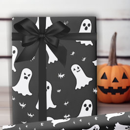 Gewoon betoverde geesten zwart en wit Halloween Cadeaupapier