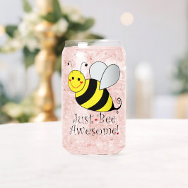 Gewoon bijen Geweldige Cute Yellow Bumble Bee. Blikvorm Glas