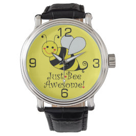 Gewoon bijen Geweldige Cute Yellow Bumble Bee. Horloge