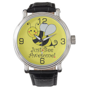 Gewoon bijen Geweldige Cute Yellow Bumble Bee. Horloge