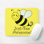 Gewoon bijen Geweldige Cute Yellow Bumble Bee. Muismat (Met muis)
