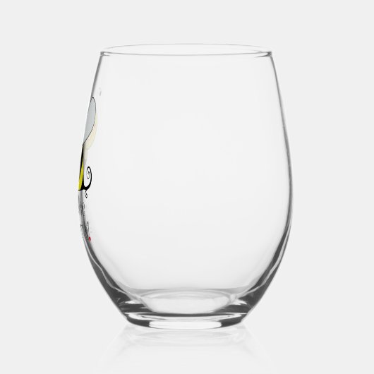 Gewoon bijen Geweldige Cute Yellow Bumble Bee. Wijnglas Zonder Voet (Links)