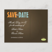 Gewoon, blauw + bruin Save the Date Photo briefkaa Aankondigingskaart (Achterkant)