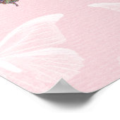 Gewoon blauw de bladeren Butterflies Roze Poster (Hoek)