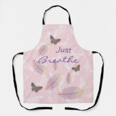 Gewoon blauw de bladeren Butterflies Roze Schort (Voorkant)