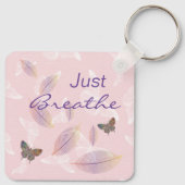 Gewoon blauw de bladeren Butterflies Roze Sleutelhanger (Achterkant)
