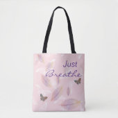 Gewoon blauw de bladeren Butterflies Roze Tote Bag (Voorkant)