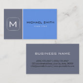 Gewoon blauw en grijs elegant professioneel modern visitekaartje (Voorkant / Achterkant)