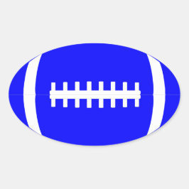 Gewoon blauw Football voor partij/pap Ovale Sticker