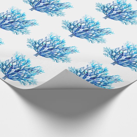Gewoon blauw koraal cadeaupapier (Hoek)