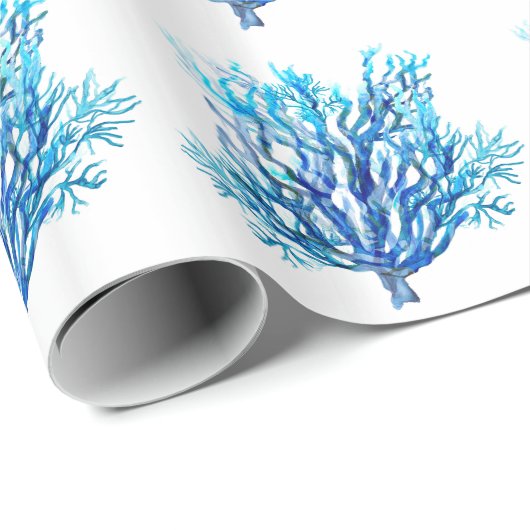 Gewoon blauw koraal cadeaupapier (Rol Hoek)