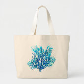 Gewoon blauw koraal grote tote bag (Voorkant)