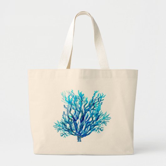 Gewoon blauw koraal grote tote bag (Voorkant)