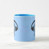 Gewoon blauw kwal met hoofdtelefoon mok (Midden)
