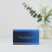 Gewoon blauw modern Visitekaartje (Staand voorkant)