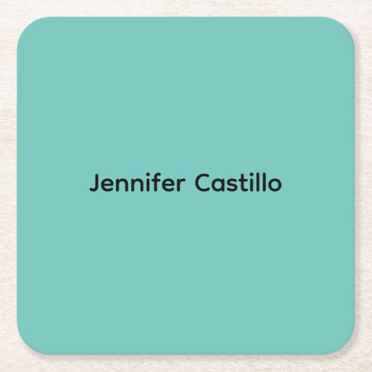 Gewoon blauw Zwart Minimalistisch Modern Kartonnen Onderzetters (Voorkant)