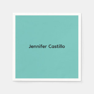 Gewoon blauw Zwart Minimalistisch Modern Servet