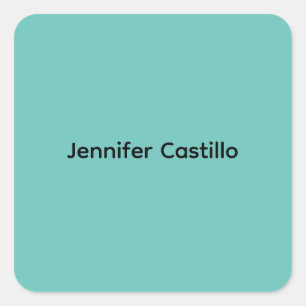 Gewoon blauw Zwart Minimalistisch Modern Vierkante Sticker